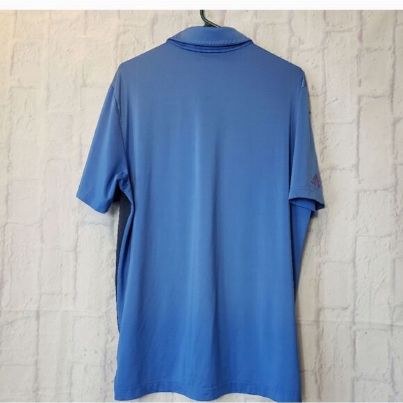 ADIDAS Moisture Wicking Striped Polo Shirt Golf Casual Medium - Picture 6 of 6